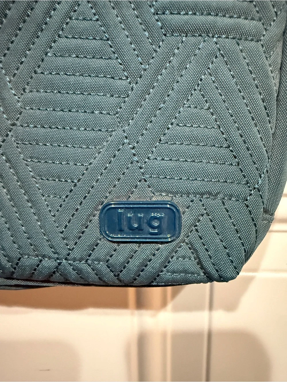 Lug Monorail Peacock Blue-Green Quilted Crossbody